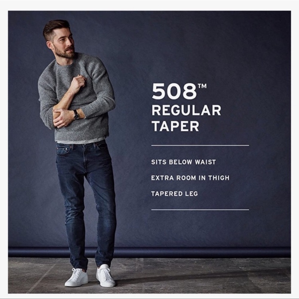 LEVI’S MENS 508 JEANS 32 x 34 L REGULAR TAPER